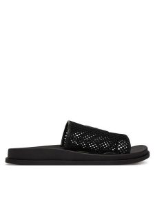 Calvin Klein Klapki Mesh Mule Slides HW0HW02889 Czarny. Czarne klapki Calvin Klein, bez wzorów, z materiału, bez obcasa. Za 409,99 zł.