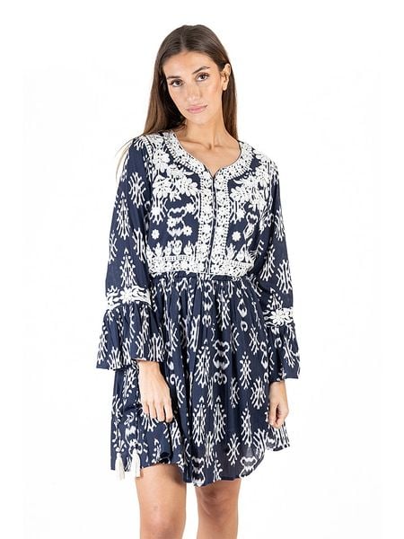 Isla Bonita by SIGRIS Sukienka w kolorze granatowym rozmiar: XL. Niebieskie sukienki Isla Bonita by SIGRIS, xl, bez wzorów, z bawełny, bez kołnierzyka, bez ramiączek, midi. Za 192,45 zł.