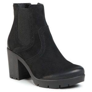 Botki Lasocki. Czarne botki Lasocki, bez wzorów, bez obcasa, na słupku, bez zapięcia. Za 120,99 zł.