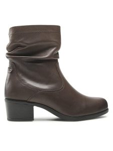 Go Soft Botki EST-GUSTA-12 Brązowy. Brązowe botki Go Soft, bez wzorów, ze skóry, bez obcasa, na słupku, bez zapięcia. Za 139,99 zł.