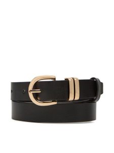 DeeZee Pasek Damski SS23260-A Czarny. Czarne paski DeeZee, bez wzorów, ze skóry. Za 39,99 zł.