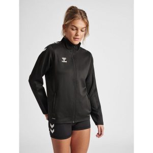 Bluza do piłki ręcznej damska Hummel Core XK Poly Zip Sweat Woman. Czarne bluzy Hummel, xl, bez wzorów, bez kaptura. Za 212,50 zł.