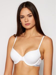Calvin Klein Underwear Biustonosz z fiszbiną 0000F3784E Biały. Białe biustonosze Calvin Klein Underwear, bez wzorów, z bawełny. Za 139,99 zł.