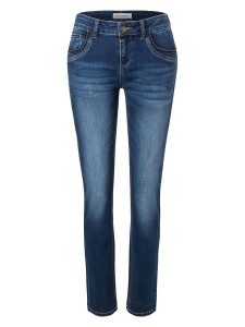 Timezone Dżinsy "Tahila" - Slim fit - w kolorze granatowym rozmiar: W30/L30. Niebieskie jeansy Timezone, z aplikacjami. Za 131,74 zł.