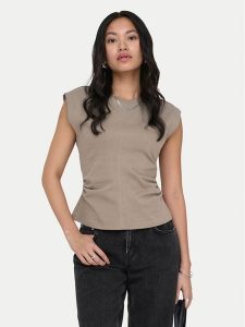 ONLY T-Shirt Marie 15372452 Szary Regular Fit. Szare t-shirty ONLY, xl, bez wzorów, z bawełny, bez kołnierzyka, bez ramiączek. Za 79,99 zł.