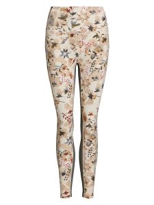 Rethinkit Legginsy sportowe "Beths" w kolorze beżowym ze wzorem rozmiar: L. Brązowe legginsy sportowe Rethinkit, l, bez wzorów, z materiału, z podwyższonym stanem, outdoorowe. Za 205,95 zł.