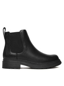 Clarks Sztyblety Orinoco3 Lane 26184624 Czarny. Czarne botki Clarks, bez wzorów, ze skóry, bez obcasa, na płaskiej podeszwie, bez zapięcia. Za 479,99 zł.