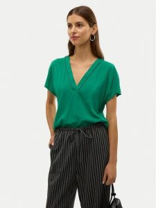 Vero Moda Bluzka Bella 10327551 Zielony Regular Fit. Zielone bluzki Vero Moda, s, bez wzorów, z wiskozy, bez kołnierzyka, bez ramiączek. Za 69,99 zł.
