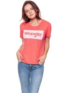 WRANGLER T SHIRT DAMSKI DRAPE TEE DUBARRY W7016DIVZ 112130885. Czerwone t-shirty Wrangler, s, bez wzorów, bez kołnierzyka, bez ramiączek. W wyprzedaży za 39,99 zł.