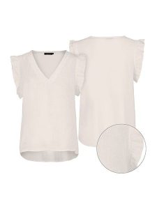 Eight2Nine Bluzka w kolorze beżowym rozmiar: M/L. Brązowe bluzki Eight2Nine, l, bez wzorów, bez kołnierzyka, bez ramiączek. Za 87,95 zł.