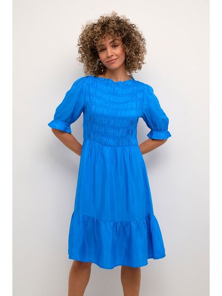 Cream Sukienka "Henva" w kolorze niebieskim rozmiar: 42. Niebieskie sukienki Cream, na imprezę, s, bez wzorów, z wiskozy, klasyczne, bez kołnierzyka, bez ramiączek, midi. Za 140,53 zł.