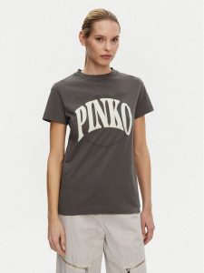 PINKO T-Shirt 101752 A2CT I63 Szary Regular Fit. Szare t-shirty Pinko, m, bez wzorów, z bawełny, bez kołnierzyka, bez ramiączek. Za 229,99 zł.