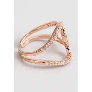 U.S. Polo Assn. Pozłacany pierścionek z kryształami rozmiar: onesize. Białe pierścionki U.S. Polo Assn., z kryształem, metalowe. Za 86,99 zł.