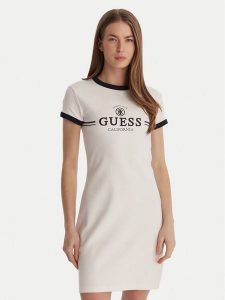 Guess Sukienka codzienna V6GK05 K2988 Biały Regular Fit. Białe kombinezony Guess, l, z aplikacjami, z bawełny, bez kołnierzyka, bez ramiączek. Za 309,99 zł.