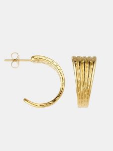 MOODE Kolczyki-półkreole "Mila" rozmiar: onesize. Żółte kolczyki MOODE, ze stali. Za 43,99 zł.