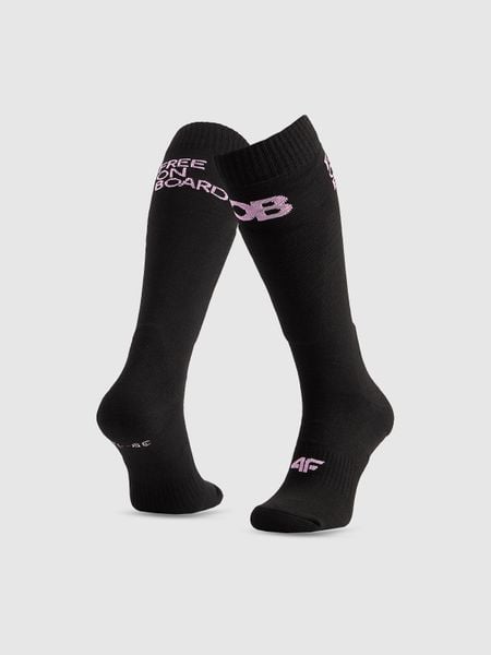 4F Skarpety snowboardowe damskie - czarne 35-38. Czarne skarpetki 4f, bez wzorów, prążkowane. Za 69,99 zł.