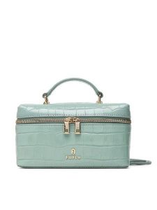 Furla Torebka Camelia Micro WE00625 BX4255 4911S Niebieski jasny. Niebieskie kuferki Furla, bez wzorów, ze skóry, bez dodatków. Za 1 039,00 zł.