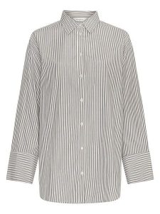 MOSS COPENHAGEN Koszula "Rabea Zenika" w kolorze biało-czarnym rozmiar: L/XL. Białe koszule Moss Copenhagen, l, bez wzorów, bez kołnierzyka, bez ramiączek. Za 148,96 zł.