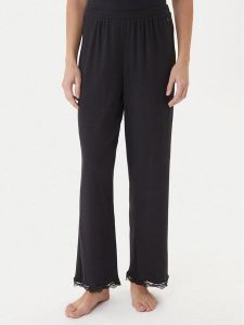 Tommy Hilfiger Spodnie piżamowe UW0UW06074 Czarny Regular Fit. Czarne piżamy TOMMY HILFIGER, bez wzorów, z bawełny, bez ramiączek. Za 209,99 zł.