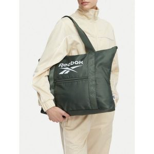 Torebka Reebok. Zielone shopper bag Reebok, bez wzorów, bez dodatków. Za 79,99 zł.