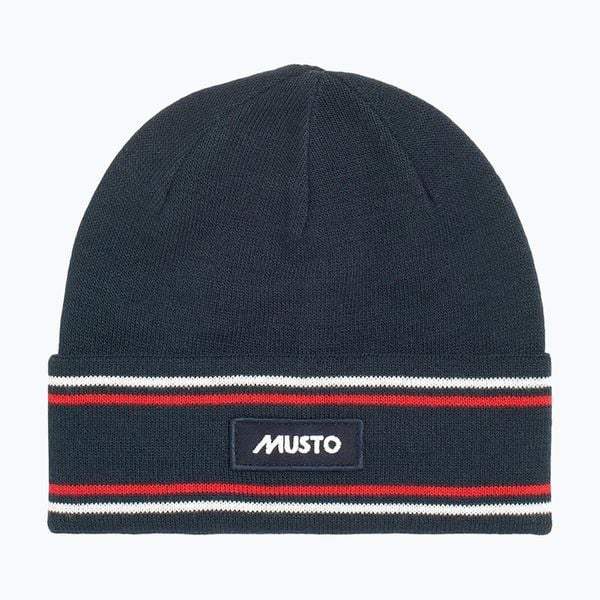 Czapka Musto 64 Beanie. Niebieskie czapki MUSTO, bez wzorów, z materiału. Za 109,99 zł.