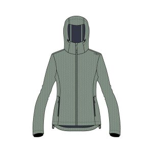 Kurtka damska turystyczna CMP 34A3096. Zielone kurtki CMP, xs, bez wzorów, z softshellu, bez kaptura. Za 382,50 zł.