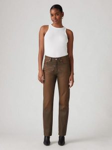 Levi's Dżinsy "501" - Regular fit - w kolorze brązowym rozmiar: W33/L30. Brązowe jeansy Levi's®, z aplikacjami, z podwyższonym stanem. Za 228,38 zł.