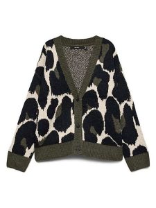 Vero Moda Kardigan w kolorze czarno-kremowo-oliwkowym rozmiar: L. Brązowe kardigany Vero Moda, ze splotem. Za 144,95 zł.