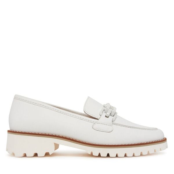 Półbuty Ara. Białe półbuty Ara, bez wzorów, bez obcasa, na płaskiej podeszwie, bez zapięcia. Za 279,99 zł.