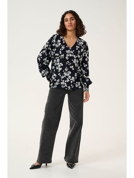 Kaffe Bluzka "Alice" w kolorze granatowym rozmiar: 40. Niebieskie bluzki Kaffe, s, bez wzorów, z wiskozy, klasyczne, bez kołnierzyka, bez ramiączek. Za 88,02 zł.