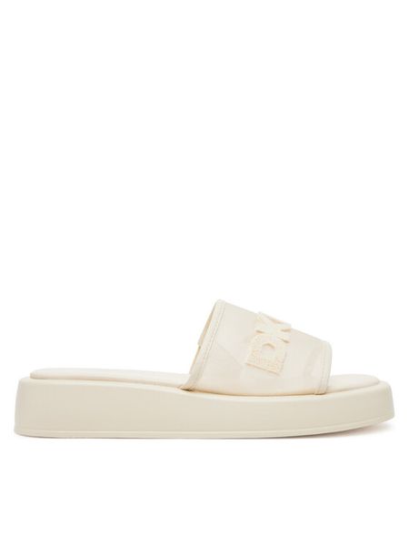 DKNY Klapki K2500541 Écru. Klapki DKNY, bez wzorów, z materiału, bez obcasa. Za 389,99 zł.