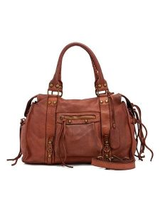 Melina C Skórzana torebka "Pontebba" w kolorze brązowym - 37 x 27 x 8 cm rozmiar: onesize. Brązowe torebki klasyczne Melina C, bez wzorów, z materiału, przez ramię, bez dodatków. Za 543,99 zł.