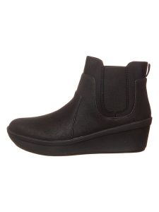 Clarks Botki "Rose sun" w kolorze czarnym rozmiar: 37. Czarne botki Clarks, bez wzorów, bez obcasa, na koturnie, bez zapięcia. Za 166,49 zł.
