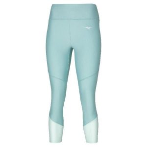 Damskie legginsy 3/4 Mizuno Impulse Core. Niebieskie legginsy Mizuno, bez wzorów. Za 223,50 zł.