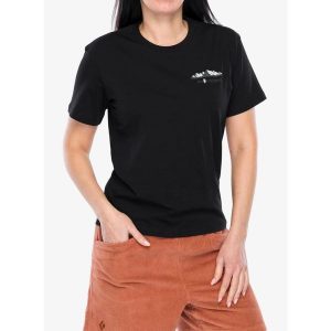 Koszulka bawełniana damska Black Diamond Mountainscape SS Tee. Czarne koszulki sportowe Black Diamond, bez wzorów, z bawełny, bez ramiączek. Za 140,99 zł.