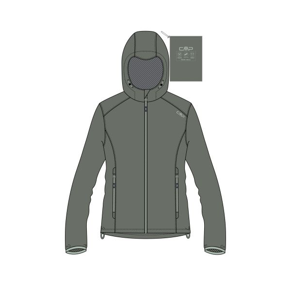 Damska kurtka wodoodporna CMP. Zielone kurtki CMP, bez wzorów, z kapturem. Za 290,50 zł.