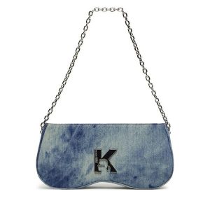 Torebka Karl Lagerfeld Jeans. Niebieskie torebki klasyczne Karl Lagerfeld Jeans, bez wzorów, z jeansu, bez dodatków. Za 549,99 zł.