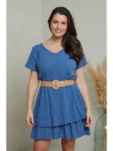 Curvy Lady Sukienka w kolorze niebieskim rozmiar: 44/46. Niebieskie sukienki Curvy Lady, na co dzień, bez wzorów, klasyczne, bez kołnierzyka, bez ramiączek, midi, proste. Za 122,96 zł.