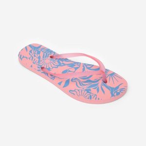 Japonki damskie Decathlon 120 Pinksun. Czerwone klapki DECATHLON, bez wzorów, bez obcasa. Za 24,99 zł.