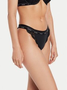 Guess Figi brazylijskie O4YE00 PZ01C Czarny. Czarne figi Guess, z aplikacjami, z syntetyku. Za 69,99 zł.
