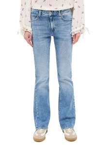 Mustang Dżinsy - Flared fit - w kolorze błękitnym rozmiar: W26/L32. Niebieskie jeansy Mustang, z aplikacjami. Za 253,54 zł.