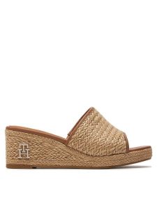 Tommy Hilfiger Espadryle Th Rope Wedge Sandal FW0FW07927 Beżowy. Brązowe espadryle TOMMY HILFIGER, bez wzorów, z materiału, bez obcasa. Za 359,99 zł.