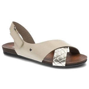 Beżowe Sandały Lemar Modne Buty Na Lato. Brązowe sandały Lemar, bez wzorów, ze skóry, bez obcasa, bez zapięcia. Za 209,00 zł.