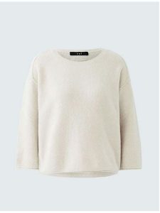 Oui Sweter w kolorze kremowym rozmiar: 38. Brązowe swetry oversize Oui, bez wzorów, bez ramiączek. Za 252,99 zł.