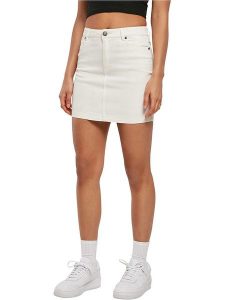 Urban Classics Dżinsowa spódnica w kolorze białym rozmiar: W33. Białe spódnice Urban Classics, z aplikacjami, z bawełny, klasyczne, mini. Za 83,42 zł.