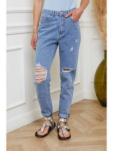 Joséfine Dżinsy "Lydie" - Tapered fit - w kolorze niebieskim rozmiar: L. Niebieskie jeansy Joséfine, bez wzorów. Za 83,42 zł.