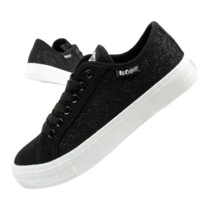 Buty Lee Cooper LCW-25-31-3421L czarne. Czarne trampki bez wzorów, z gumy, bez zapięcia. W wyprzedaży za 168,06 zł.