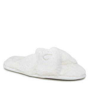 Kapcie DeeZee. Białe kapcie DeeZee, bez wzorów. Za 49,99 zł.