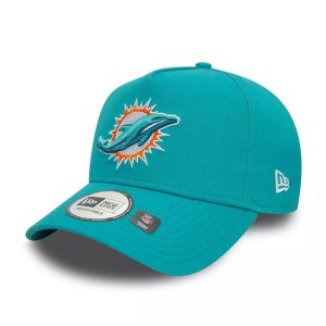 Czapka z daszkiem New Era 9FORTY NFL Miami Dolphins Official Team 60565502. Niebieskie czapki New Era, bez wzorów, sportowe. Za 119,00 zł.