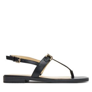 Sandały Guess. Czarne sandały Guess, z aplikacjami, bez obcasa, na płaskiej podeszwie, bez zapięcia. Za 249,99 zł.